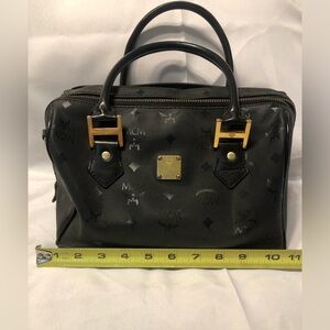 MCM Black Handbag with Gold Accents